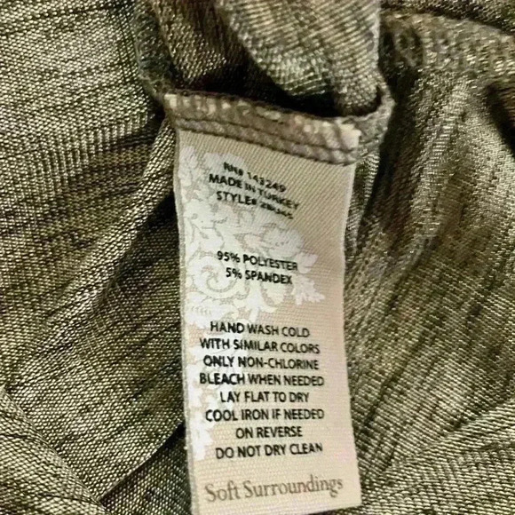 Soft Surroundings High Low Tan Royale Long Sleeve Tee Metallic Tunic - Picture 8 of 8